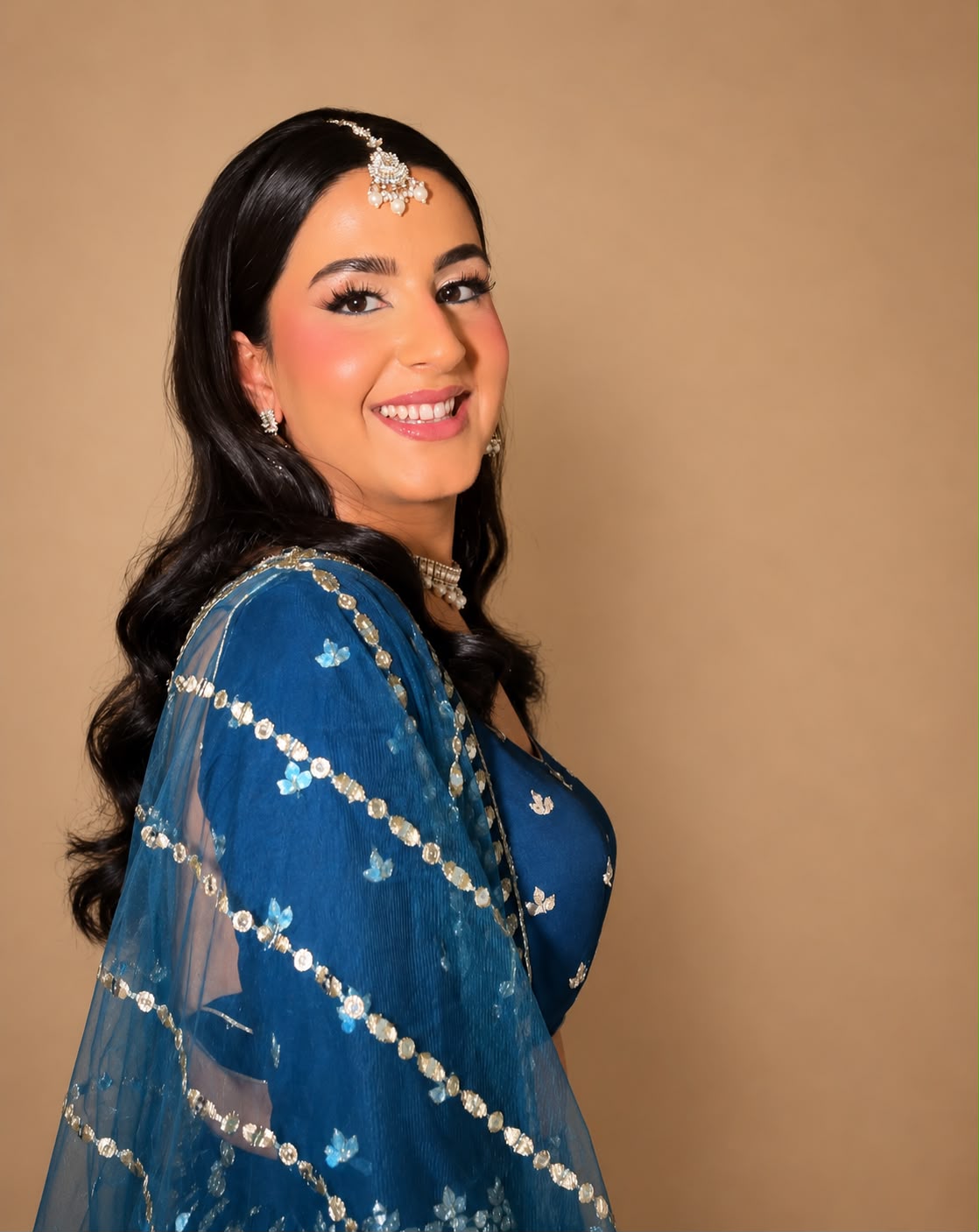 Bridal in blue with silver embellishment